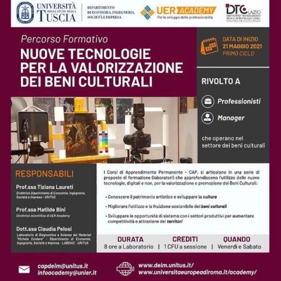 Ripartono i corsi sulle Tecnologie innovative per i Beni Culturali nel Lazio